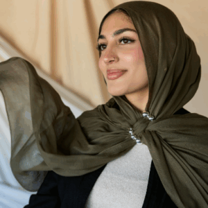 Zahara Edge Hijab – Olive Obsidian